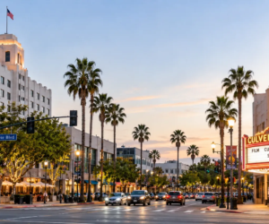 Historic Culver Hotel and Culver Theatre in downtown Culver City, California, highlighting the area served by Millennial Security Inc. security guard services.