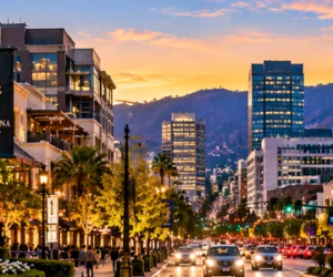 Americana at Brand, Glendale Galleria, and Downtown Glendale skyline representing security guard services in Glendale, California, by Millennial Security Inc.