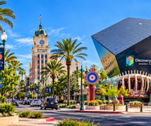 Security guard services in Santa Ana, California, featuring the Orange County Courthouse, Spurgeon Building, Discovery Cube Orange County, and Santa Ana Zoo.