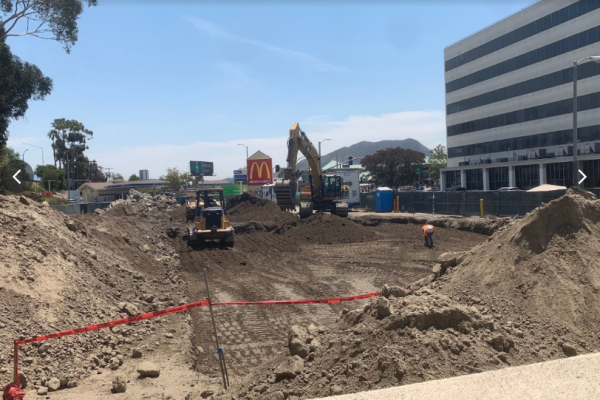 Construction industry security in Los Angeles at an active job site